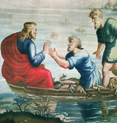 Tapestry Depicting the Acts of the Apostles, the Miraculous Catch of Fish (detail)